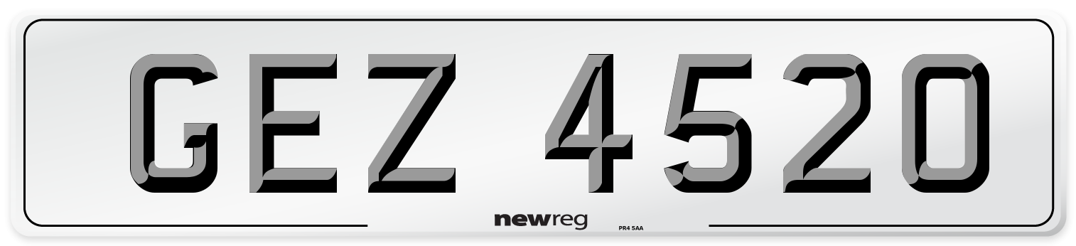 GEZ 4520 Number Plate from New Reg